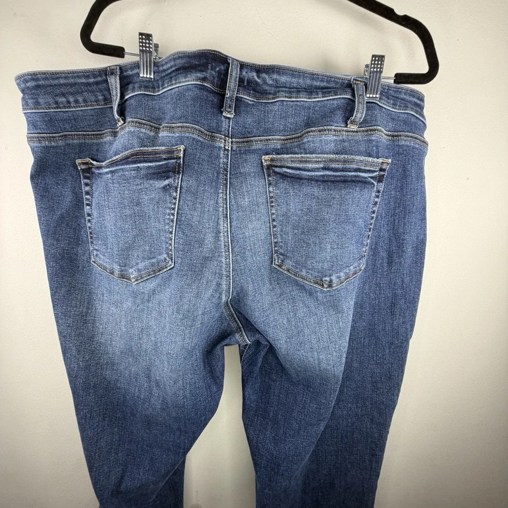 Silver Jeans Womens Plus 24 Blue Boyfriend‎ Stretch Medium Wash Denim Distressed